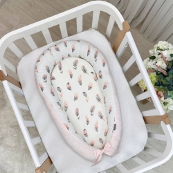 Protectie somn - Baby Nest Feather roz